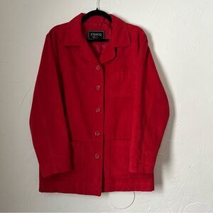 Coaco New York 90s Style Women's Red Jacket Faux Suede